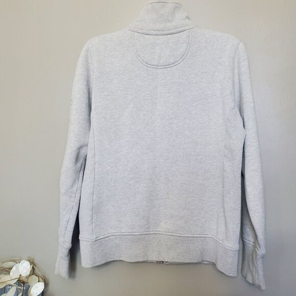 Carhartt Sweatshirt Womens Size Small 4/6 Gray Logo Spellout Full Zip Mock Neck - Picture 7 of 12